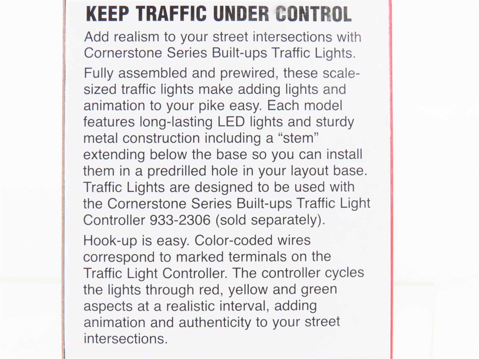 HO 1/87 Scale Walthers Cornerstone 933-2300 Single Sided Traffic Lights
