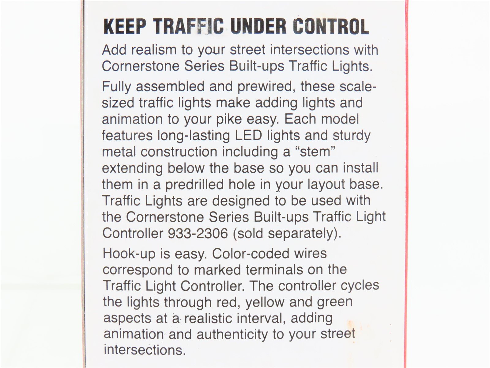 HO 1/87 Scale Walthers Cornerstone 933-2300 Single-Sided Traffic Light