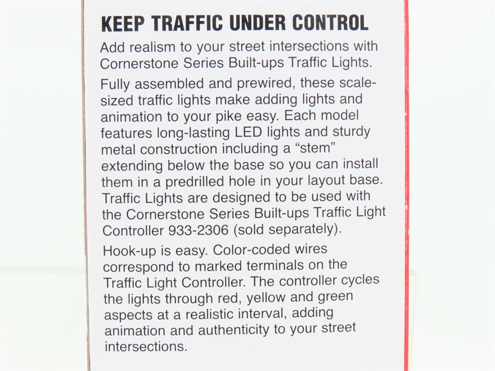 HO 1/87 Scale Walthers Cornerstone 933-2300 Single-Sided Traffic Light