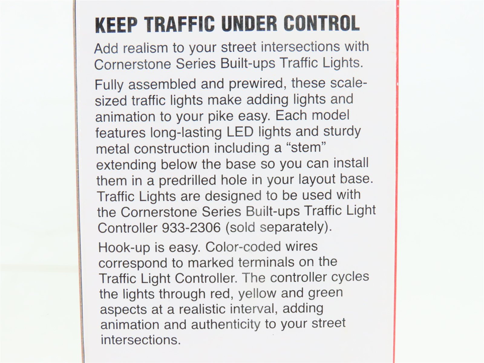 HO 1/87 Scale Walthers Cornerstone 933-2300 Single-Sided Traffic Light