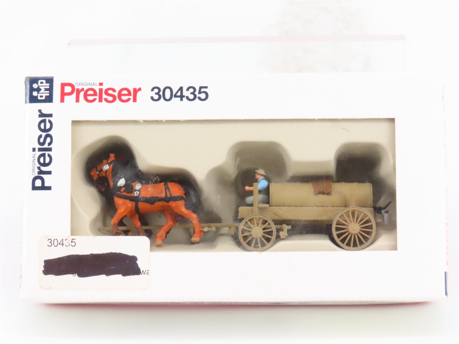 HO 1/87 Scale Preiser 30435 Liquid Manure Wagon Drawn by Two Horses w/ Figure