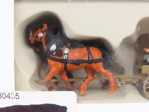 HO 1/87 Scale Preiser 30435 Liquid Manure Wagon Drawn by Two Horses w/ Figure