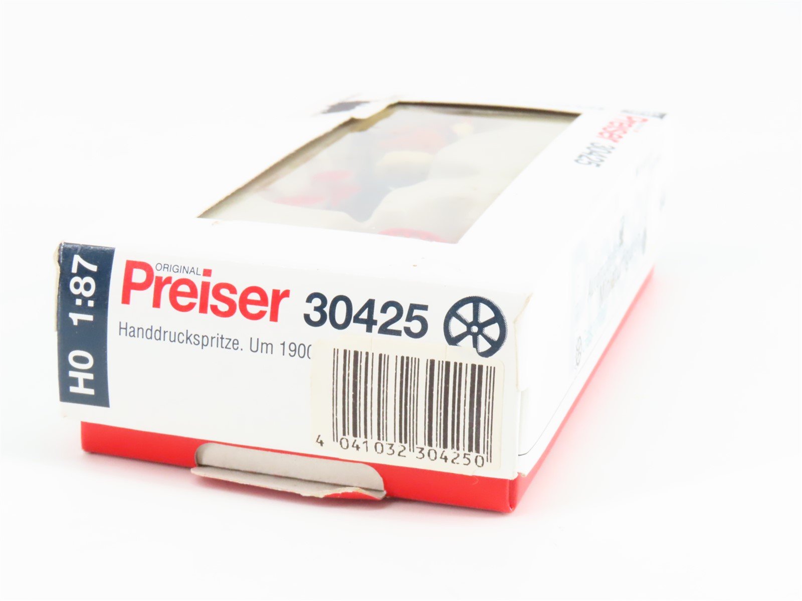 HO 1/87 Preiser 30425 Hand Pressure Fire Pump Drawn by Two Horses w/ Figures