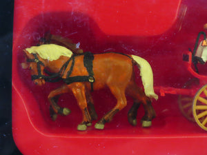 HO 1/87 Scale Preiser 30428 Steam Fire Engine Drawn by Two Horses w/ Figure