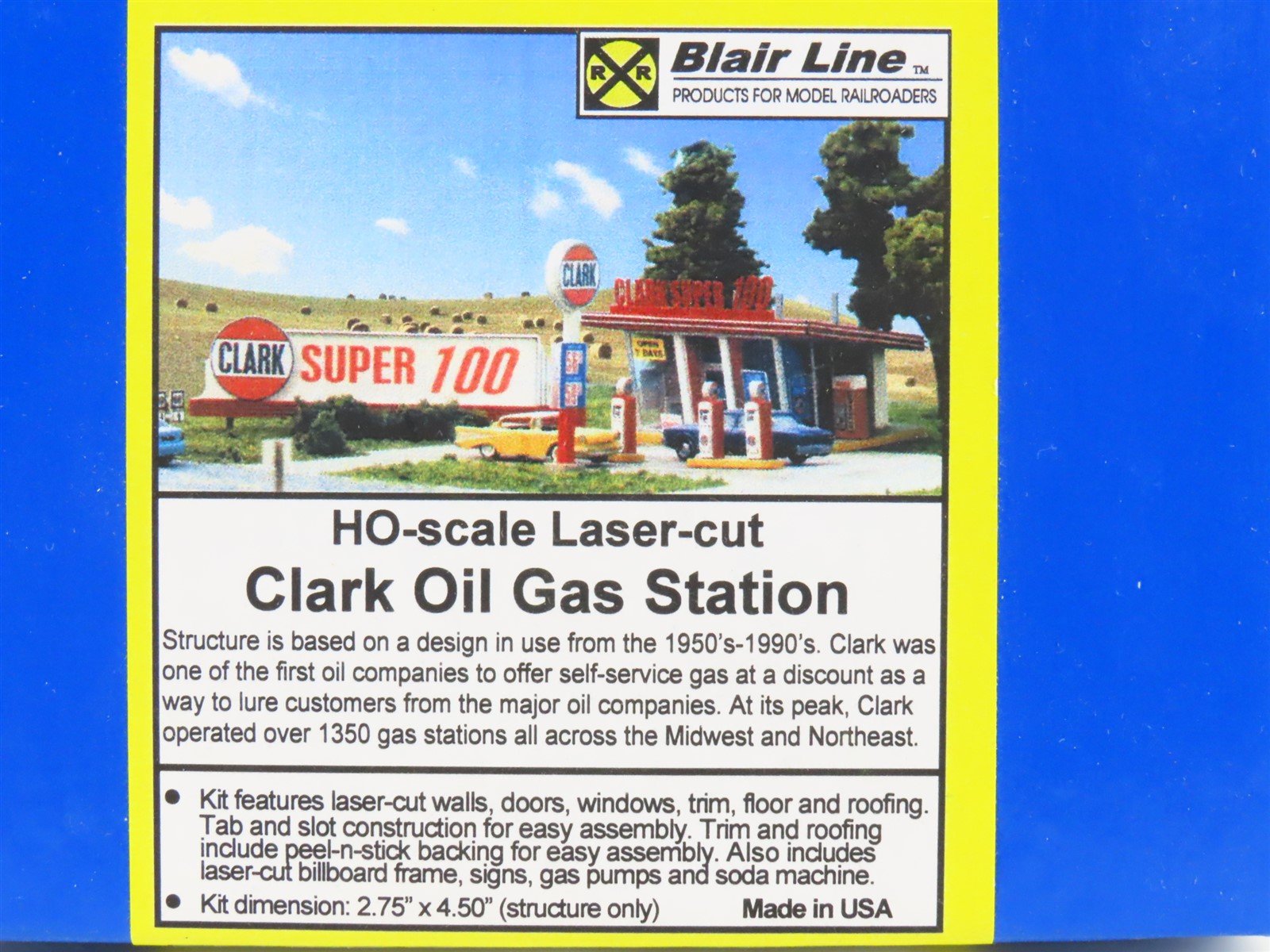 HO 1/87 Scale Blair Line Kit #187 Laser-Cut Clark Oil Gas Station