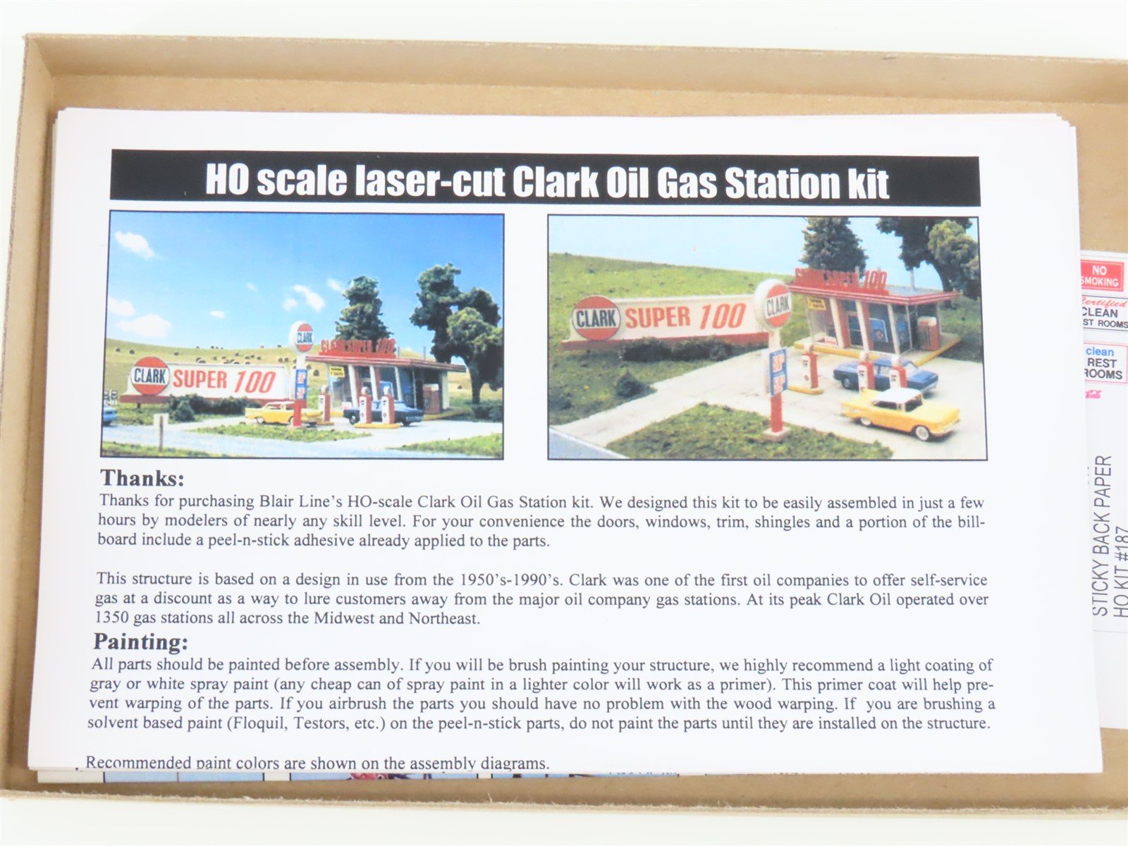 HO 1/87 Scale Blair Line Kit #187 Laser-Cut Clark Oil Gas Station