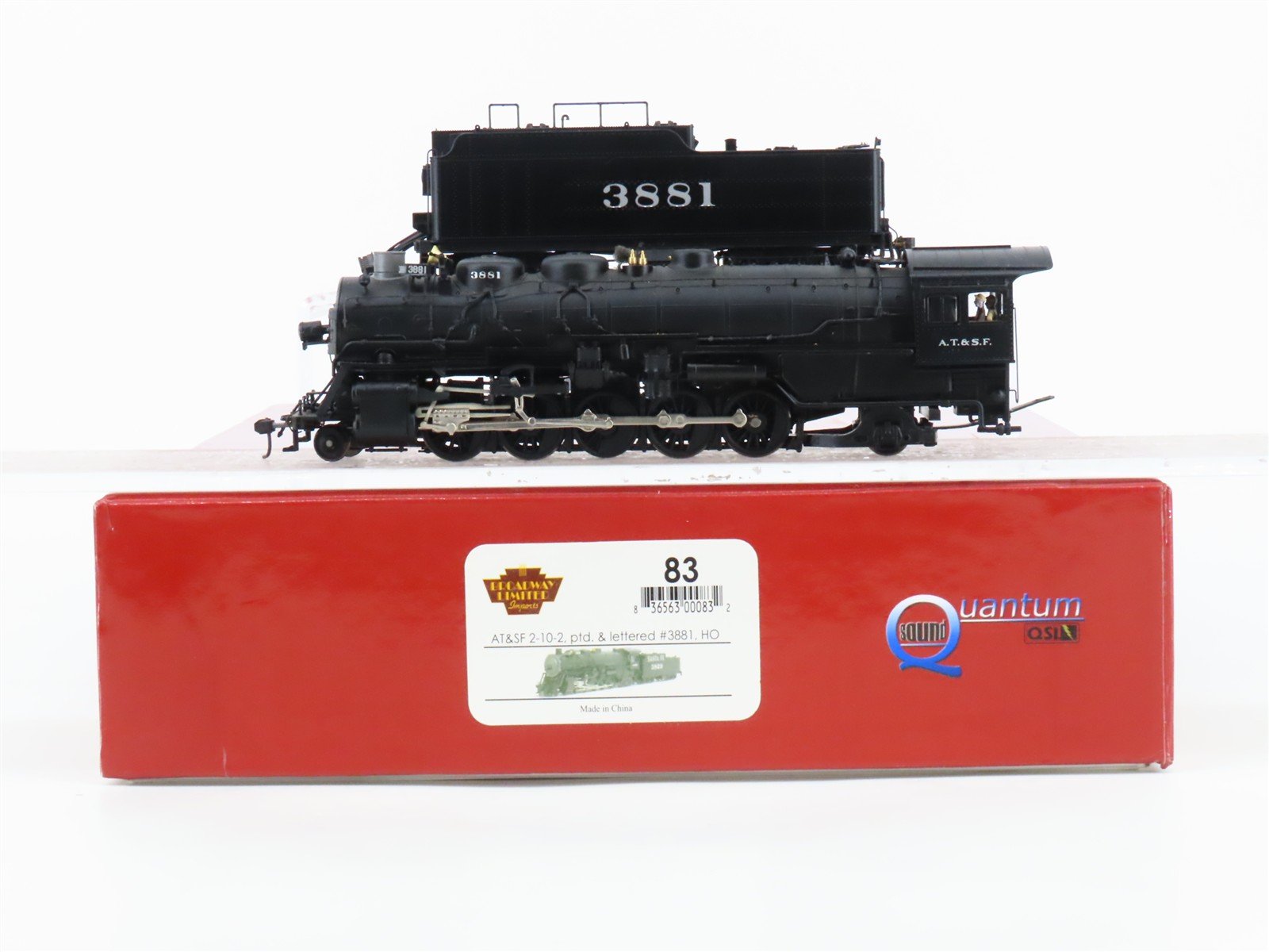 HO Scale Broadway Limited BLI 83 ATSF Santa Fe 2-10-2 Steam #3881 w/DCC & Sound