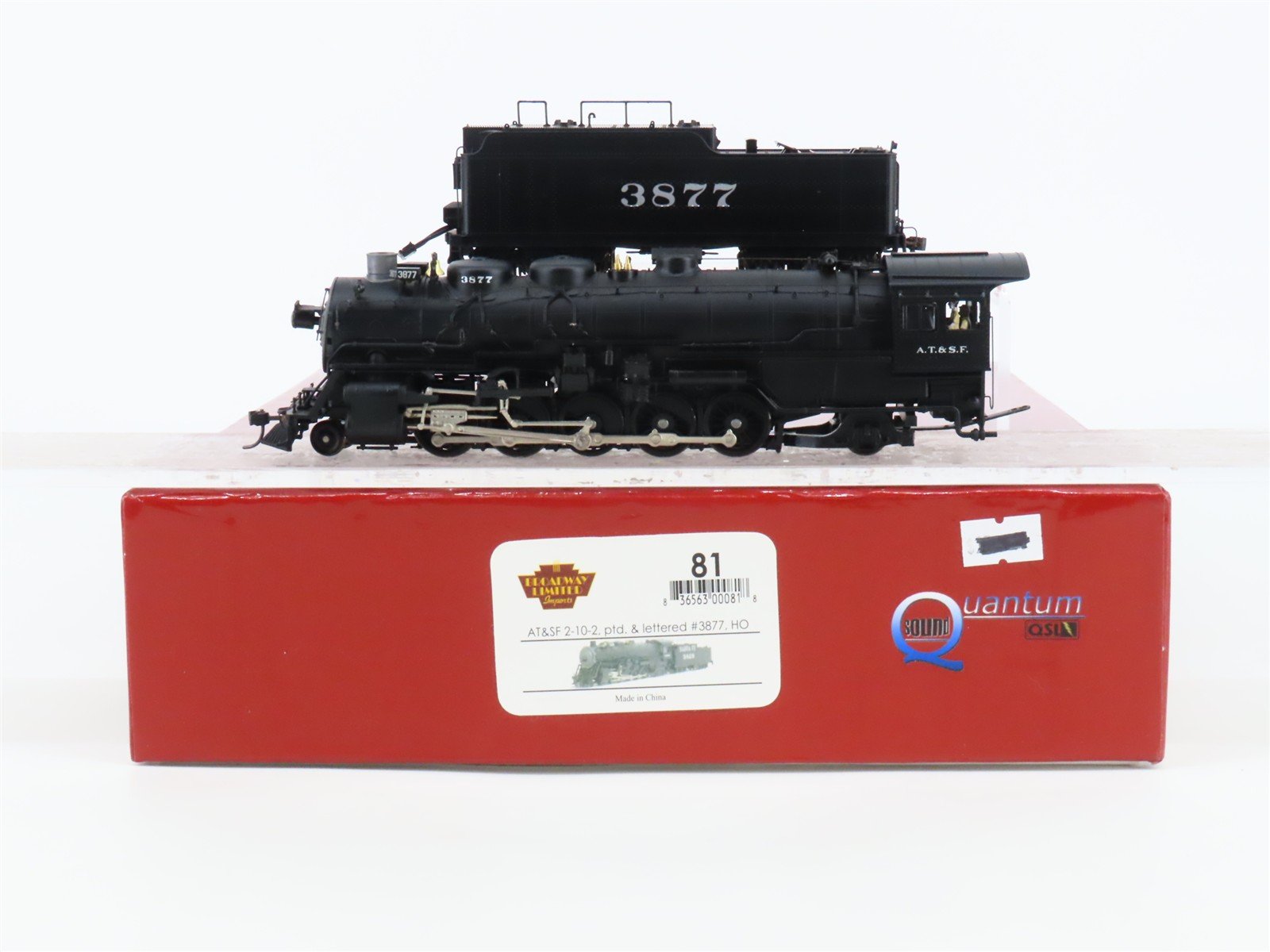 HO Scale Broadway Limited BLI 81 ATSF Santa Fe 2-10-2 Steam #3877 w/DCC & Sound