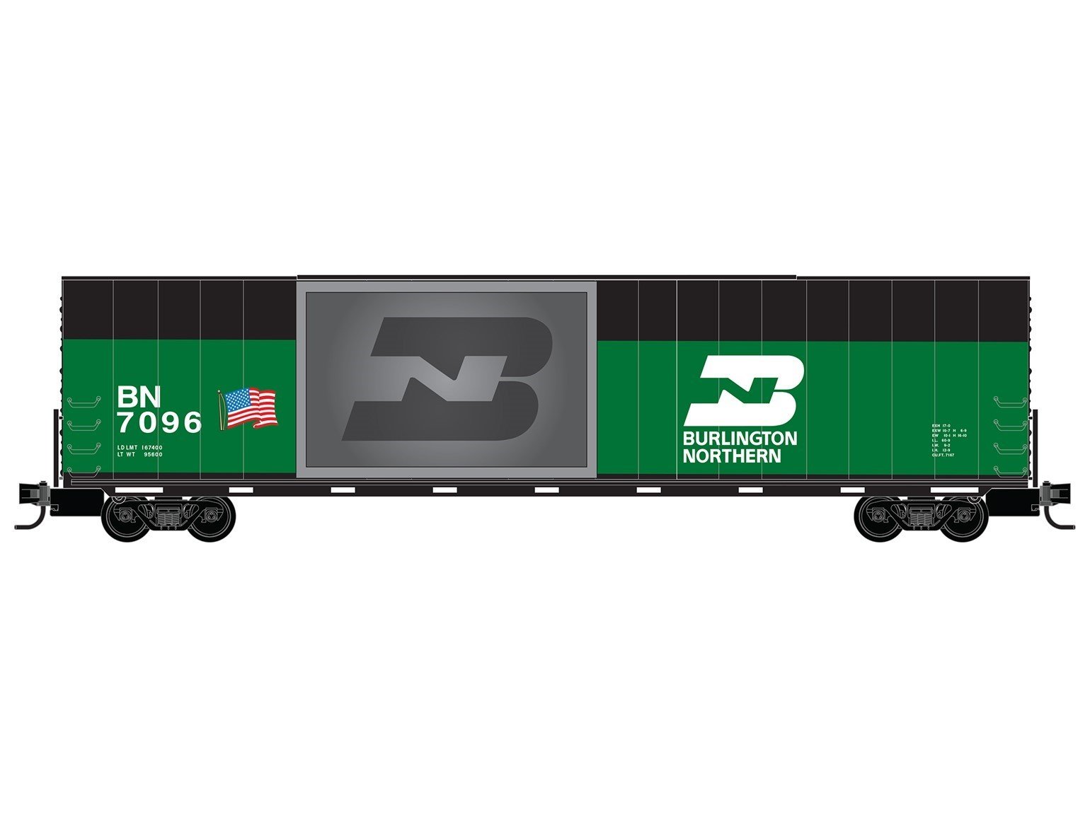 N Micro-Trains MTL 10200851 BN Burlington Northern Class 1 RR 60' Box Car #7096