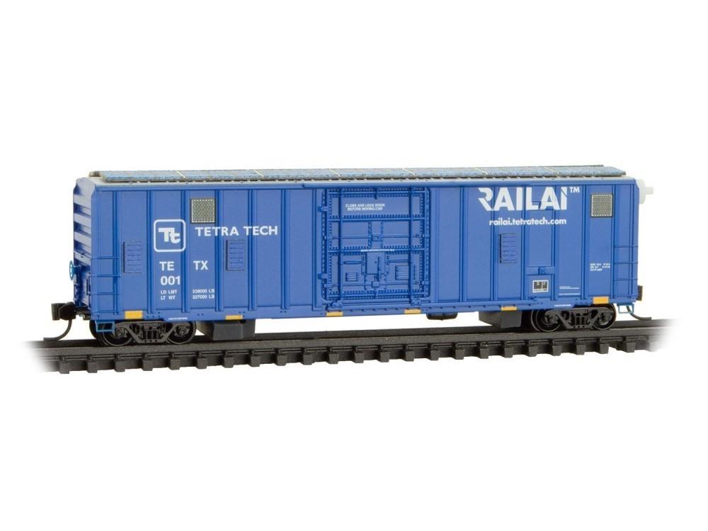 N Micro-Trains MTL 02700510 TETX Tetra Tech &quot;RailAI&quot; 50&#39; Plug Door Box Car #001
