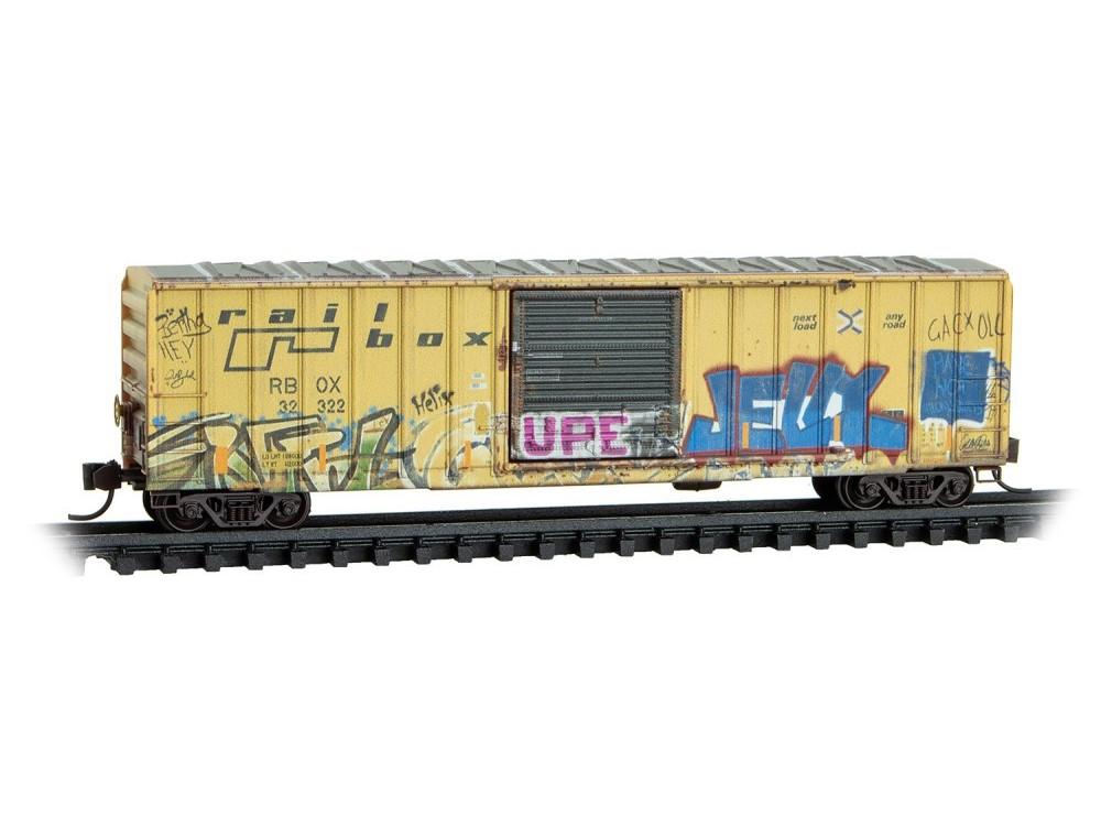 N Micro-Trains MTL 98305099 RBOX Railbox 50&#39; Box Cars 4-Pack w/ Graffiti