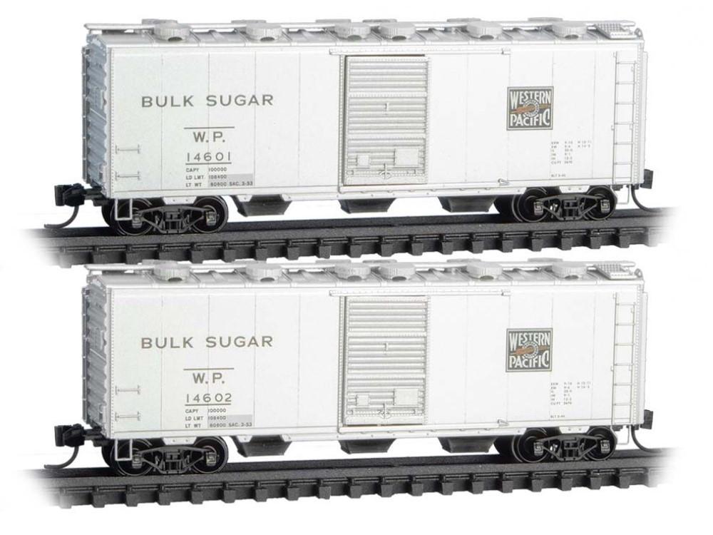 N Scale Micro-Trains MTL 98302278 WP Western Pacific 40&#39; Bulk Sugar Cars 2-Pack