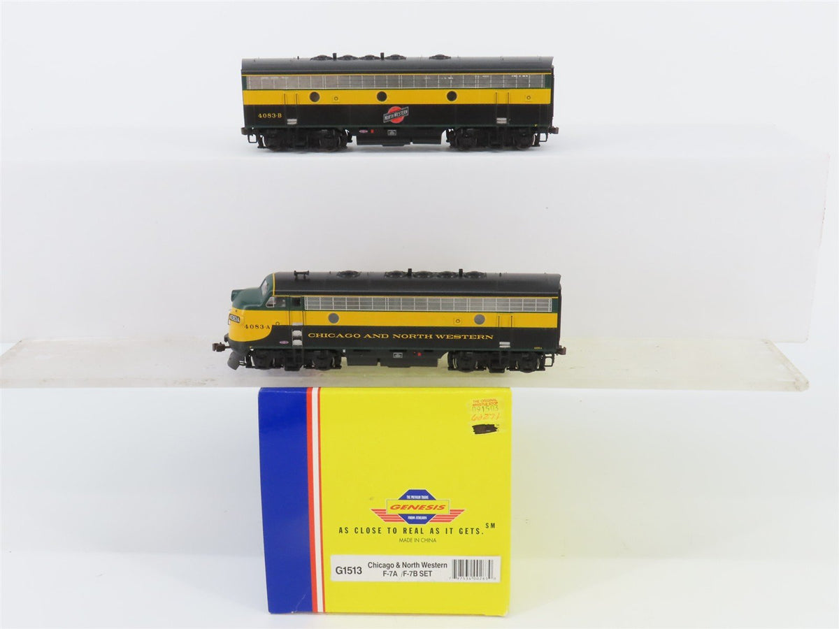 HO Scale Athearn Genesis G1513 CNW Chicago Northwestern F7 A/B Diesel Loco Set