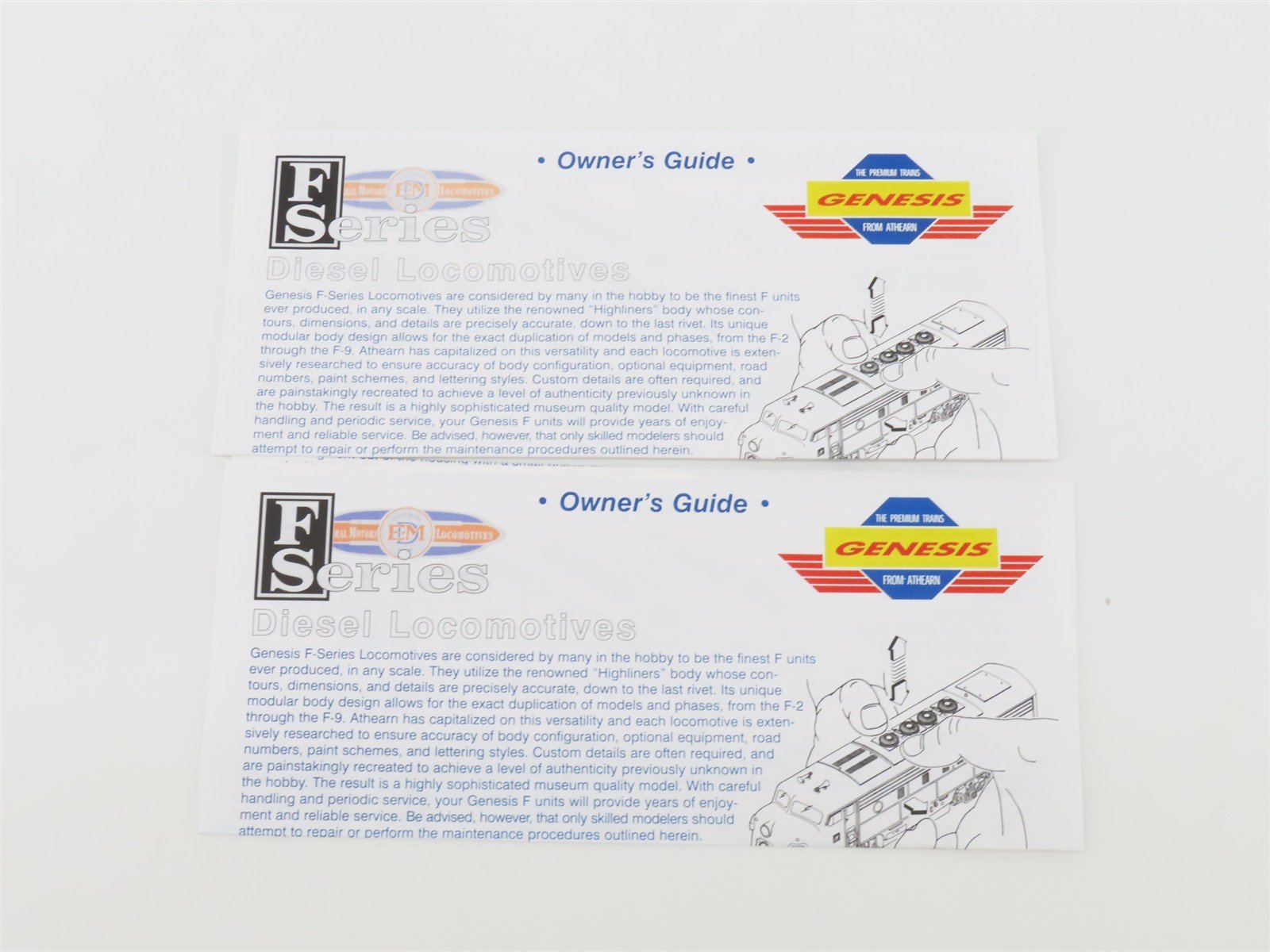 HO Scale Athearn Genesis G1500B ATSF Santa Fe F7 A/B Diesel Locomotive Set