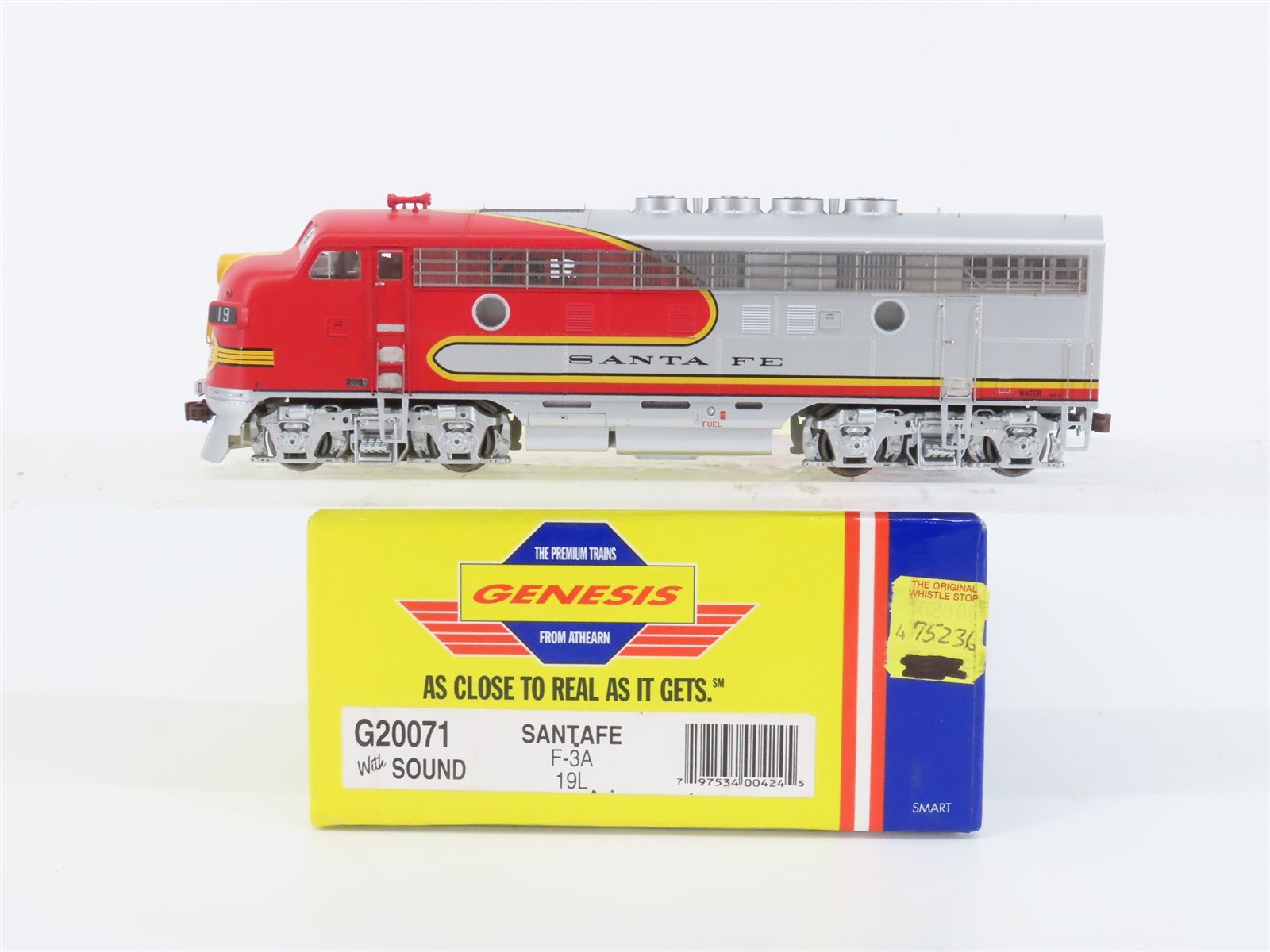 HO Scale Athearn Genesis G20071 ATSF Santa Fe F3A Diesel Loco #19L w/DCC & Sound