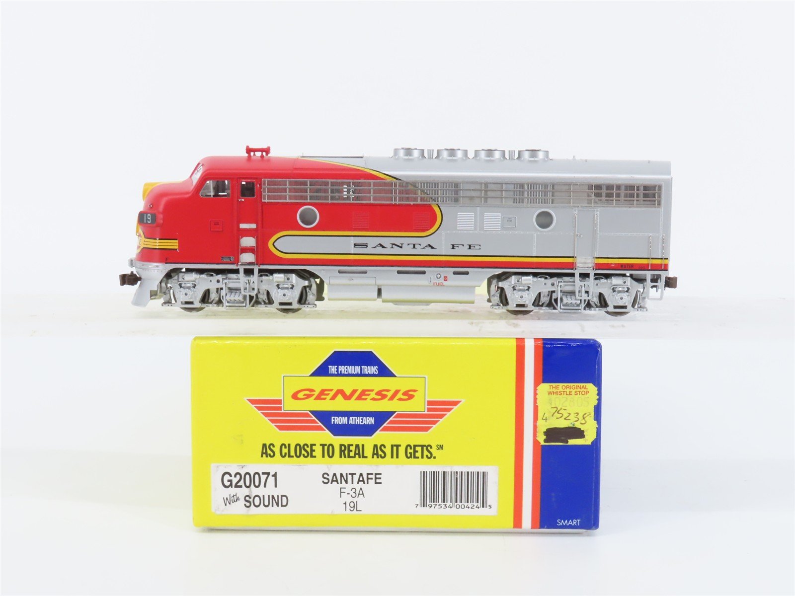 HO Scale Athearn Genesis G20071 ATSF Santa Fe F3A Diesel Loco #19L w/DCC & Sound