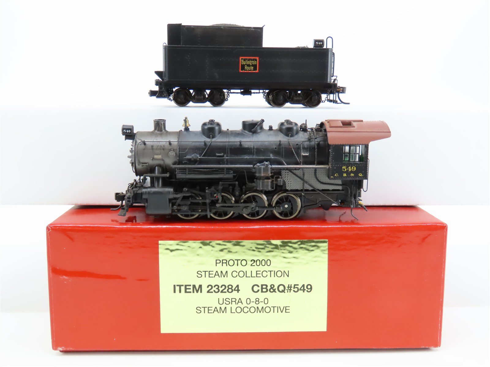 HO Proto 2000 Heritage 23284 CB&Q 0-8-0 Steam #549 Weathered w/Sound - DCC ONLY