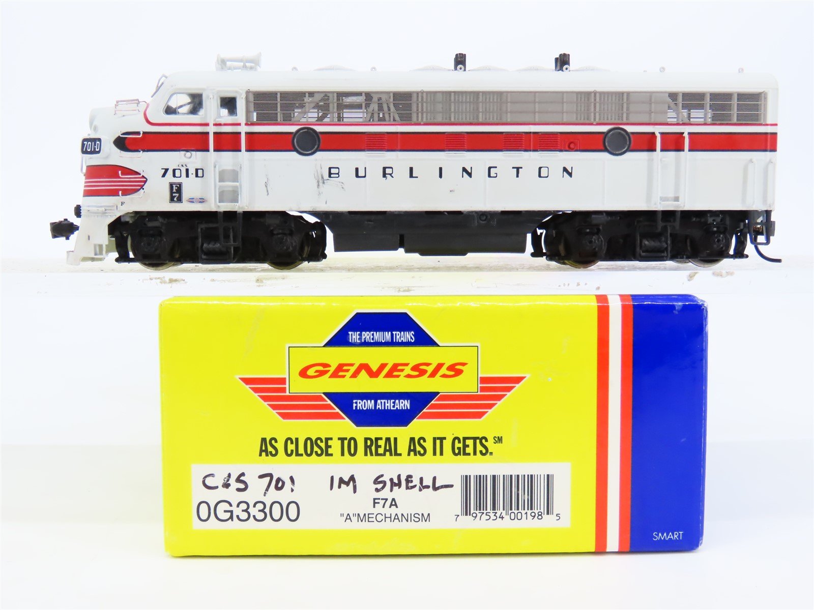 HO Athearn Genesis 0G3300 CB&Q Burlington EMD F7A Diesel #701-D w/ DCC - Custom