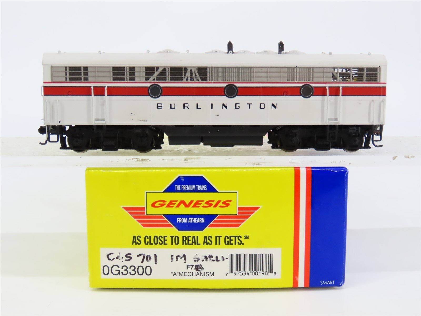 HO Athearn Genesis 0G3300 CB&Q Burlington F7B Diesel #701-C - Unpowered - Custom