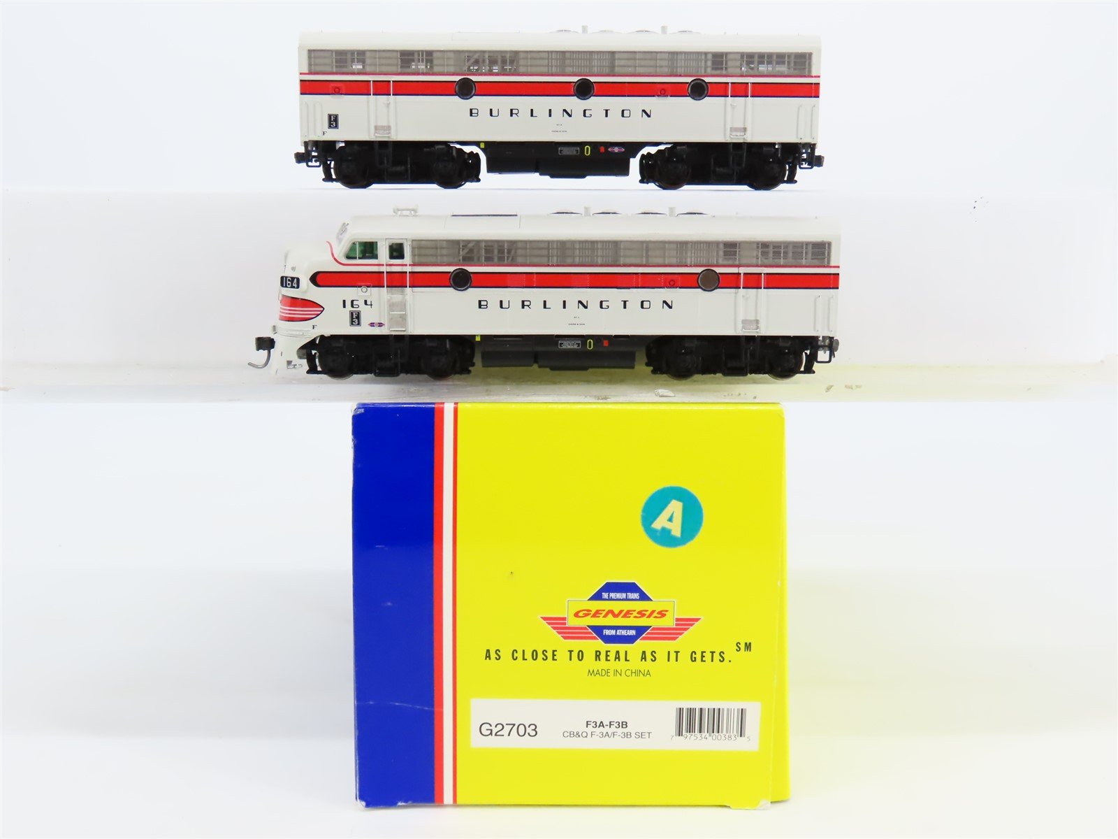HO Athearn Genesis G2703 CB&Q Burlington EMD F3A/B Diesel Set #164C/B - DCC ONLY