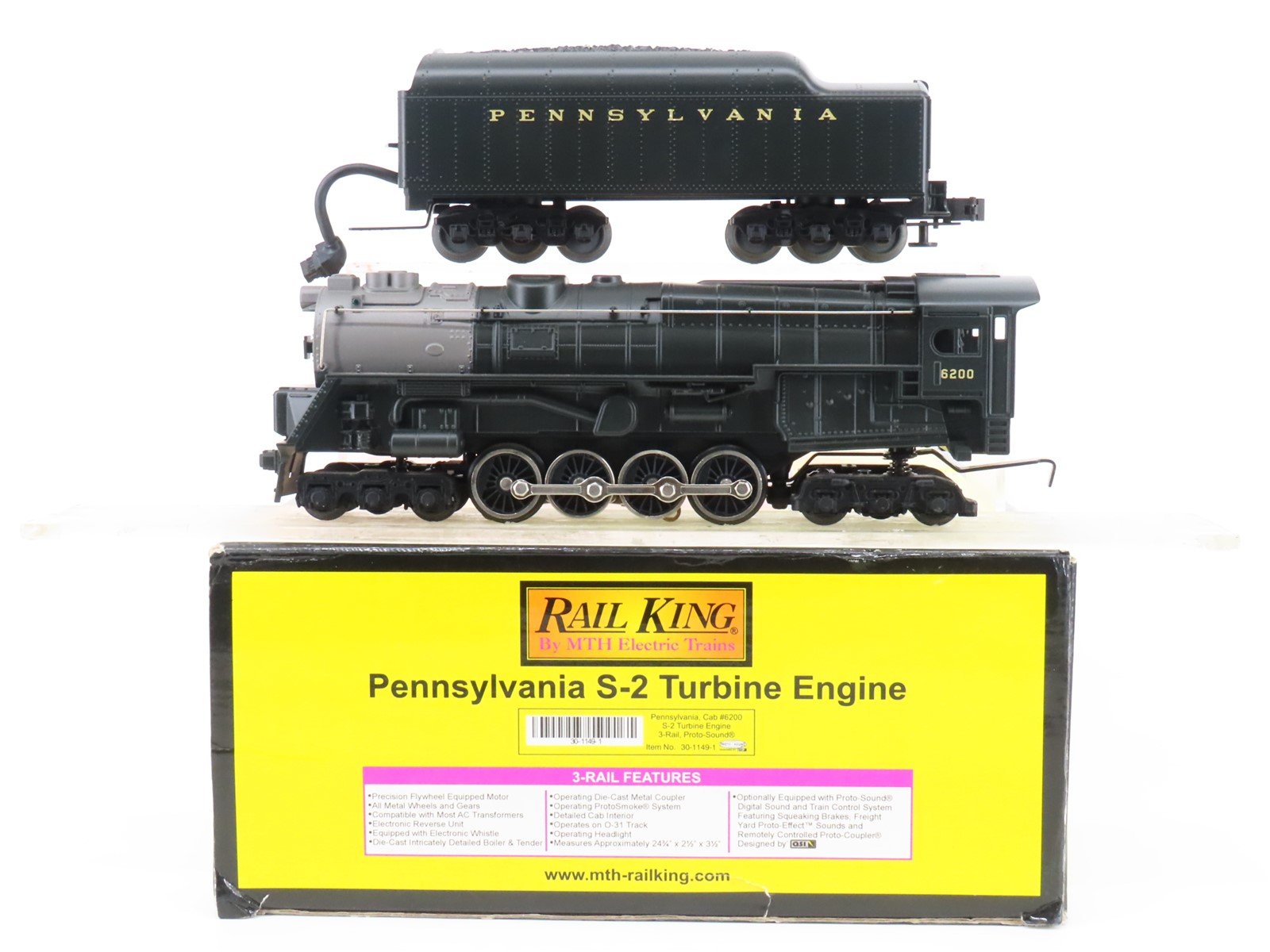 O Gauge 3-Rail MTH 30-1149-1 PRR Pennsylvania S-2 Turbine Steam #6200 w/Sound