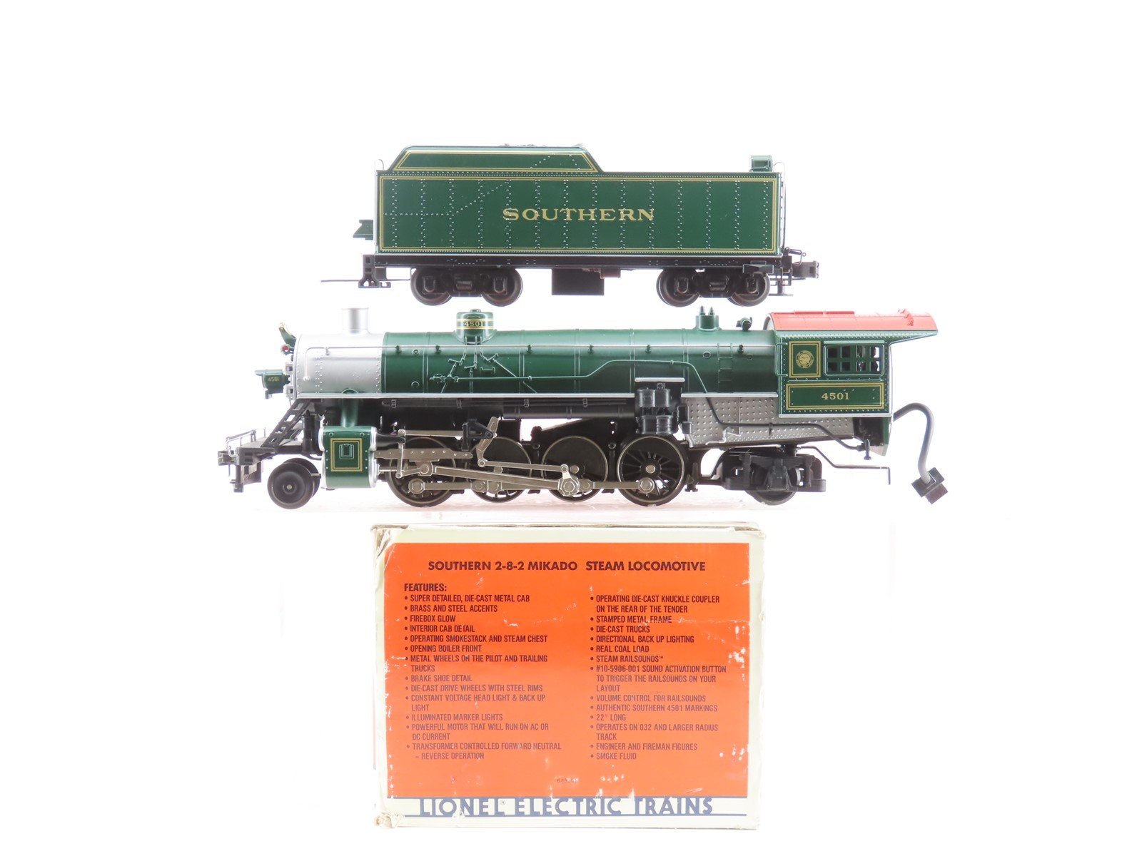 O Gauge 3-Rail Lionel 6-18010 Southern 2-8-2 Steam Locomotive #4501 w/Sound