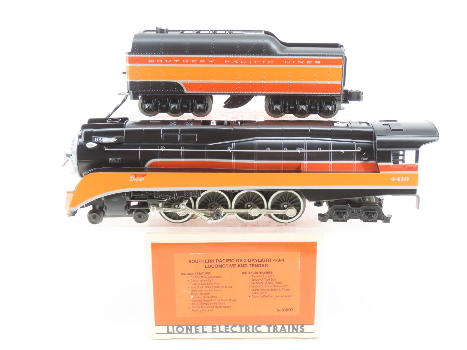 O Gauge 3-Rail Lionel 6-18007 SP Railway Daylight 4-8-4 Steam Locomotive #4410