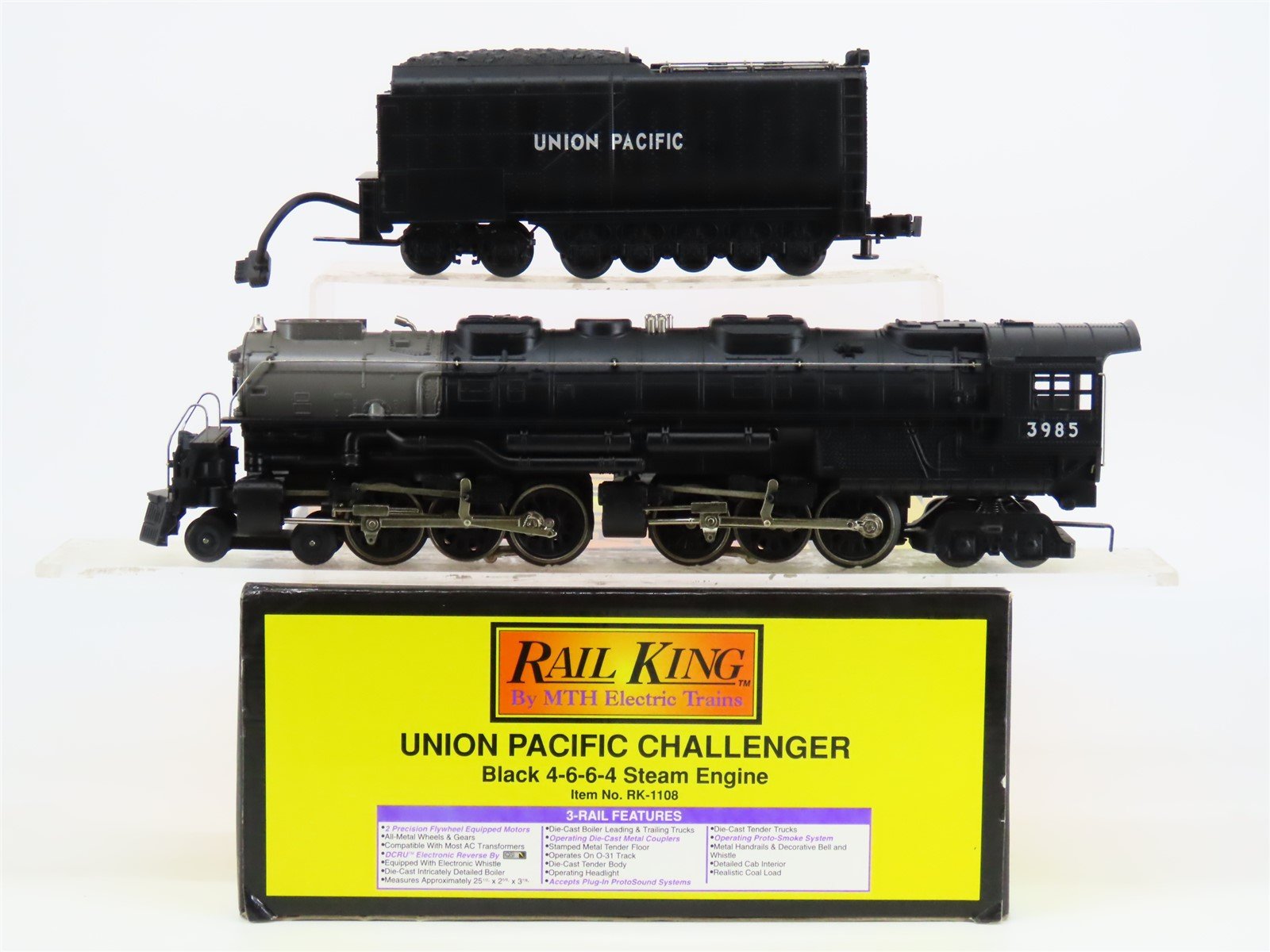 O Gauge 3-Rail MTH RailKing RK-1108 UP 4-6-6-4 Challenger Steam Locomotive #3985