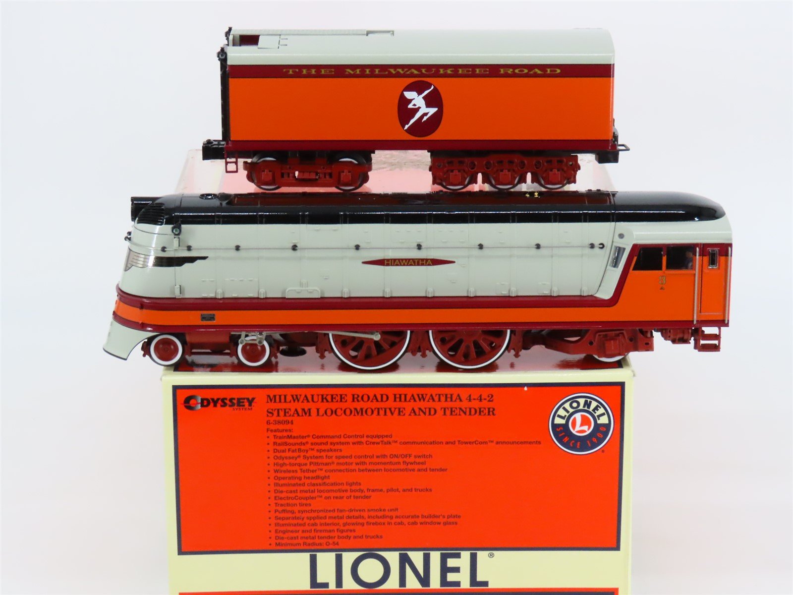 O Gauge 3-Rail Lionel 6-38094 MILW "Hiawatha" 4-4-2 Steam #3 w/ TMCC & Sound