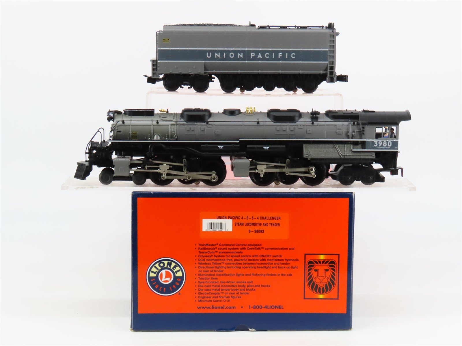 O 3-Rail Lionel LionMaster 6-38093 UP 4-6-6-4 Challenger Steam #3980 TMCC/Sound