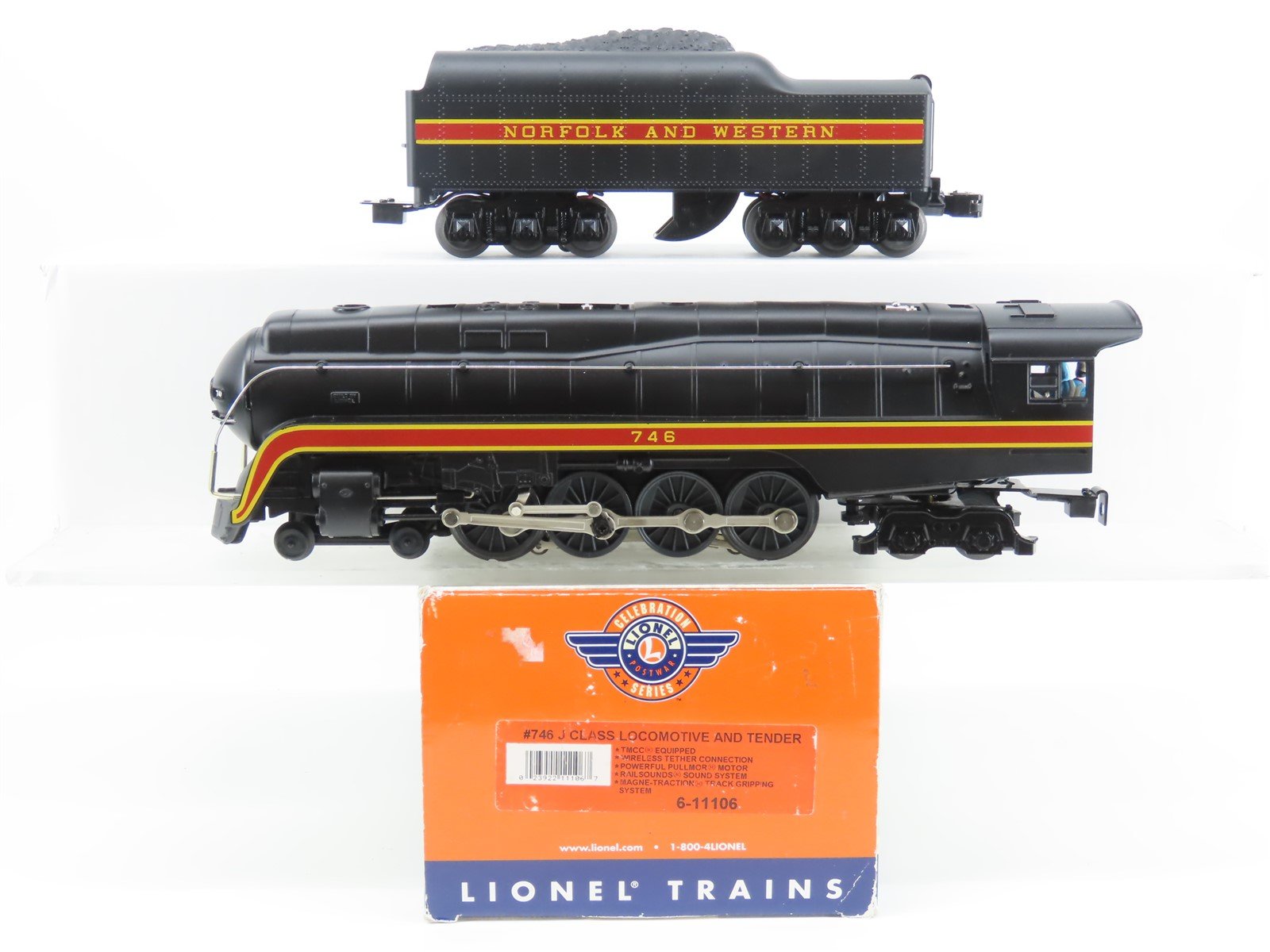 O 3-Rail Lionel 6-11106 Celebration N&W 4-8-4 Class J Steam #746 w/ TMCC & Sound