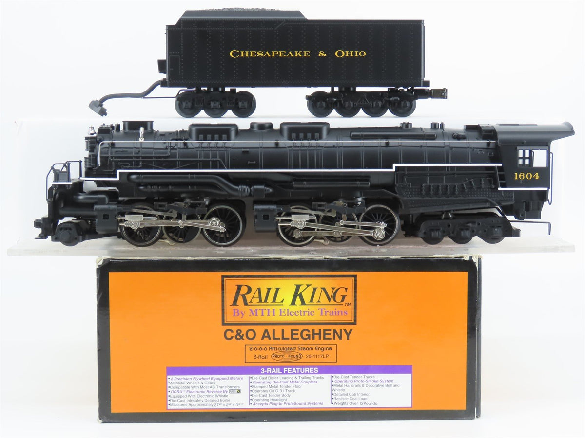 O Gauge 3-Rail MTH RailKing 20-1117LP C&amp;O 2-6-6-6 Allegheny Steam #1604 w/ Sound