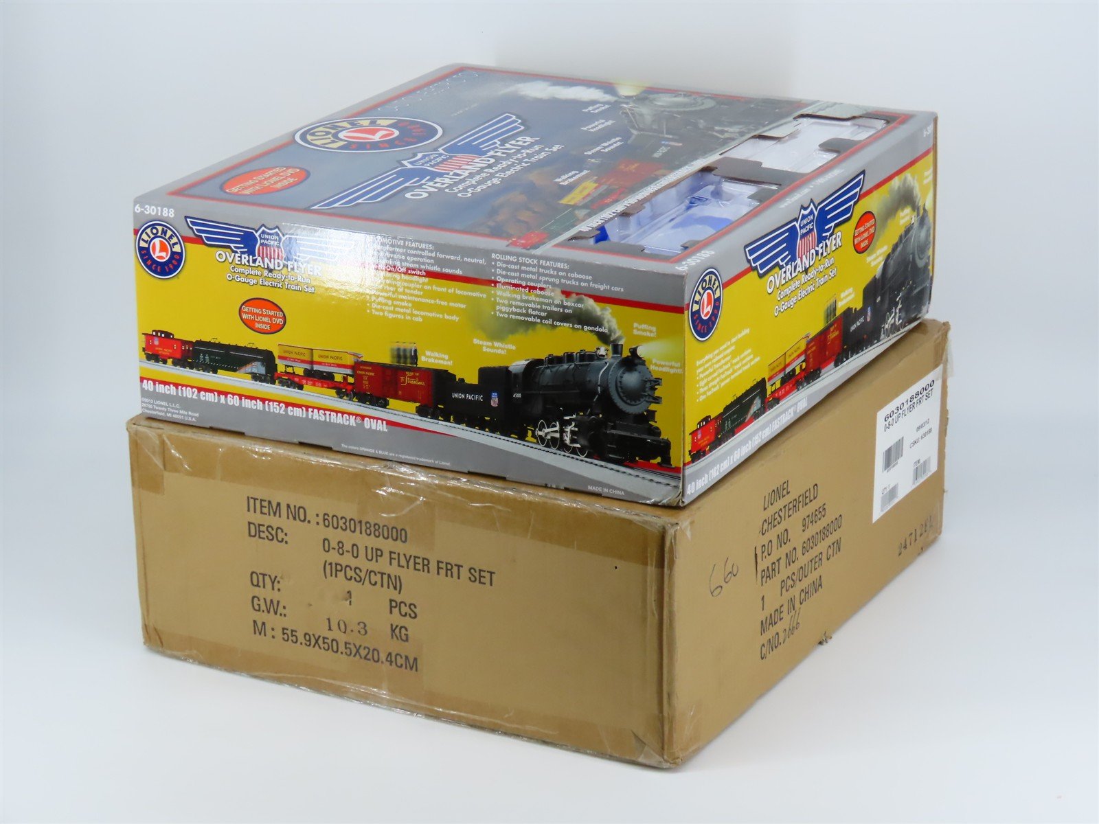 O Gauge 3-Rail Lionel 6-30188 UP Union Pacific Overland Flyer Steam Freight Set