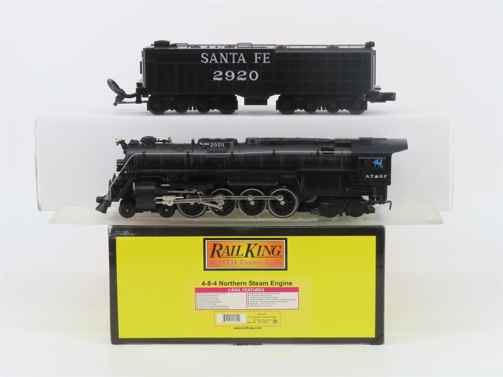 O Gauge 3-Rail MTH 30-1265-1 ATSF Santa Fe 4-8-4 Steam Locomotive #2920 wSound