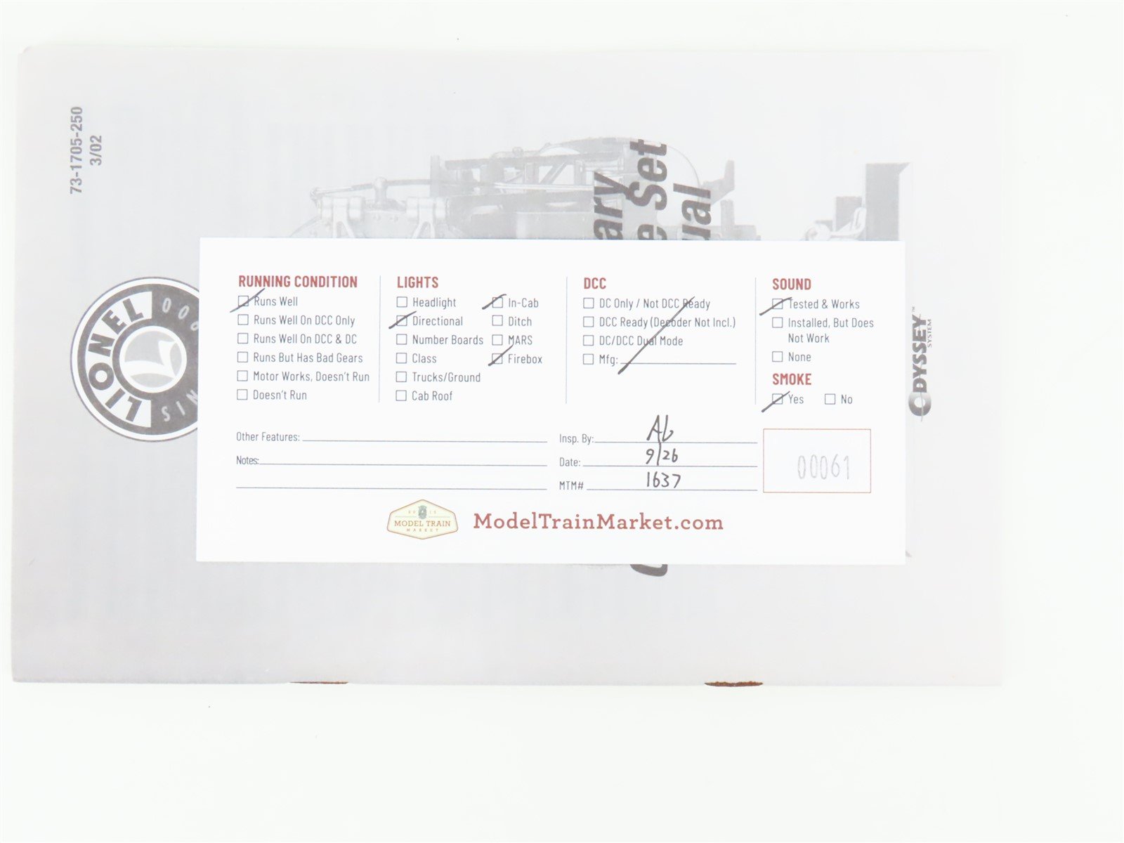 O Gauge 3Rail Lionel 6-31705 50th Anniversary Commemorative Steam Passenger Set