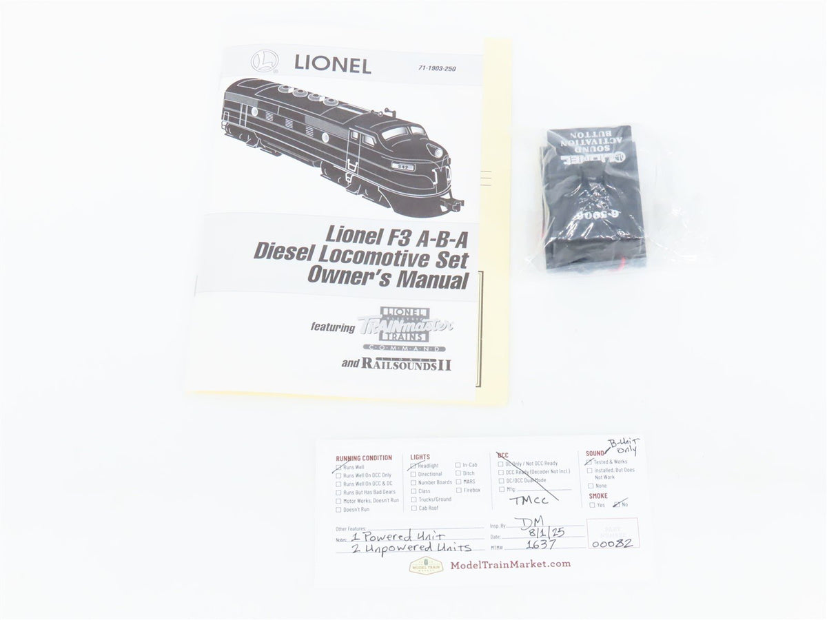 O 3-Rail Lionel 6-11903 ACL Atlantic Coast Line F3 ABA Diesel Set w/TMCC &amp; Sound