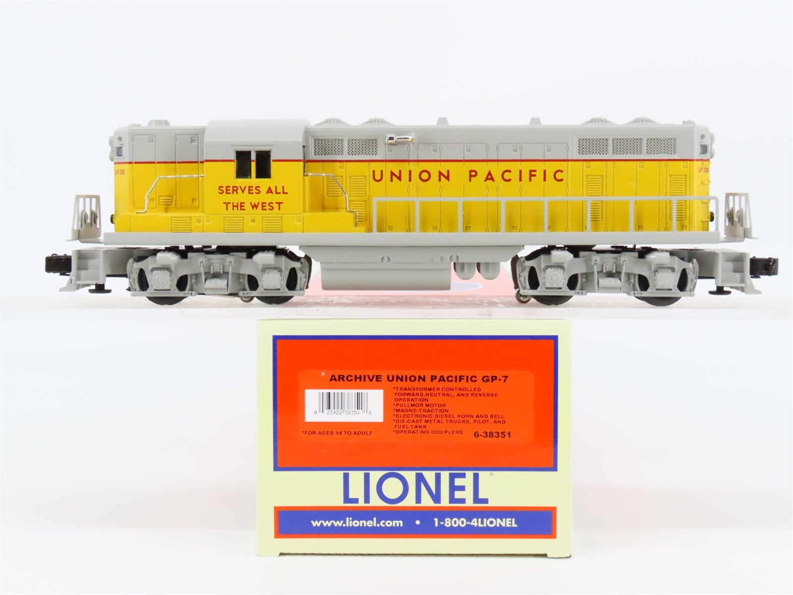O Gauge 3-Rail Lionel Archive 6-38351 UP Union Pacific GP7 Diesel #1038