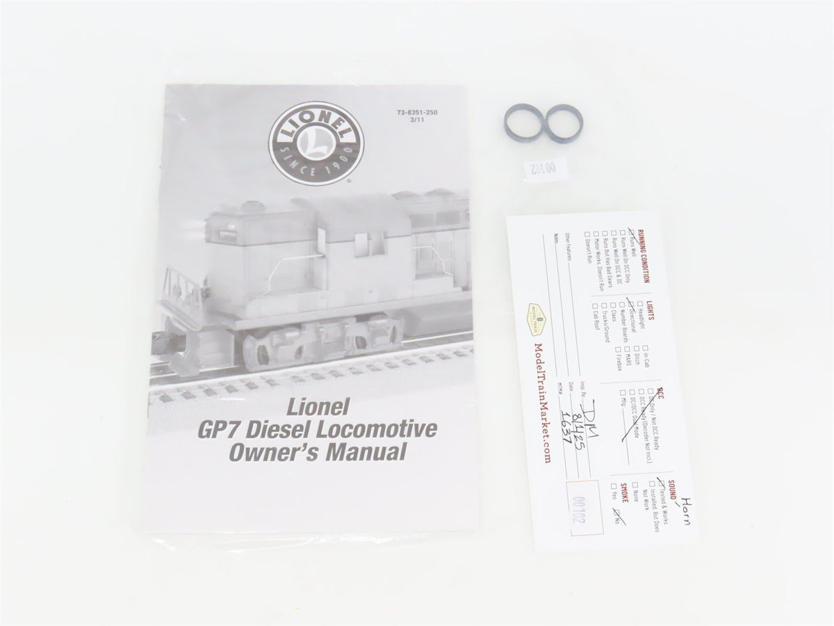 O Gauge 3-Rail Lionel Archive 6-38351 UP Union Pacific GP7 Diesel #1038