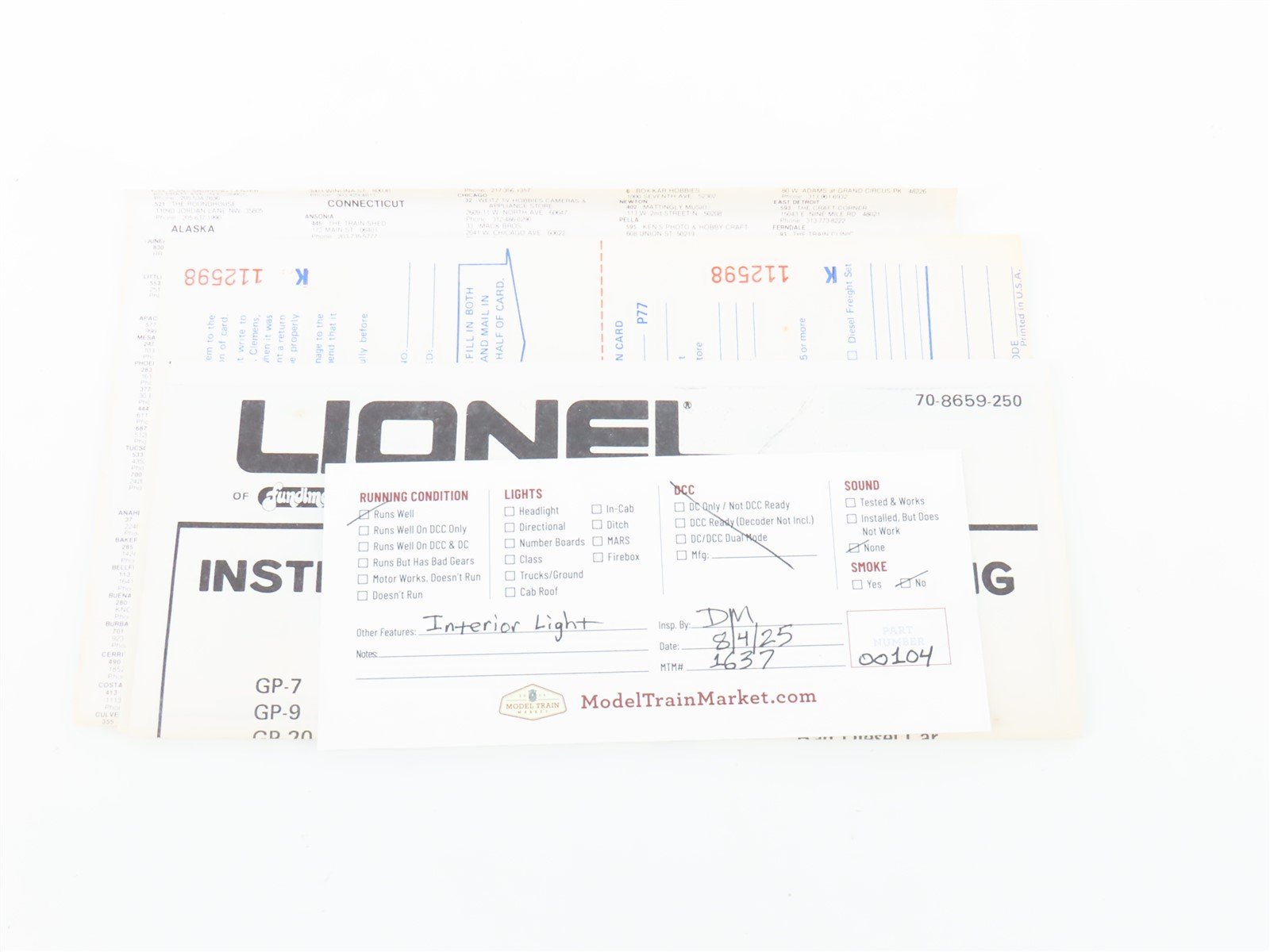 O Gauge 3-Rail Lionel 6-8869 AMTK Amtrak Budd Baggage/Mail RDC-4 Diesel Rail Car