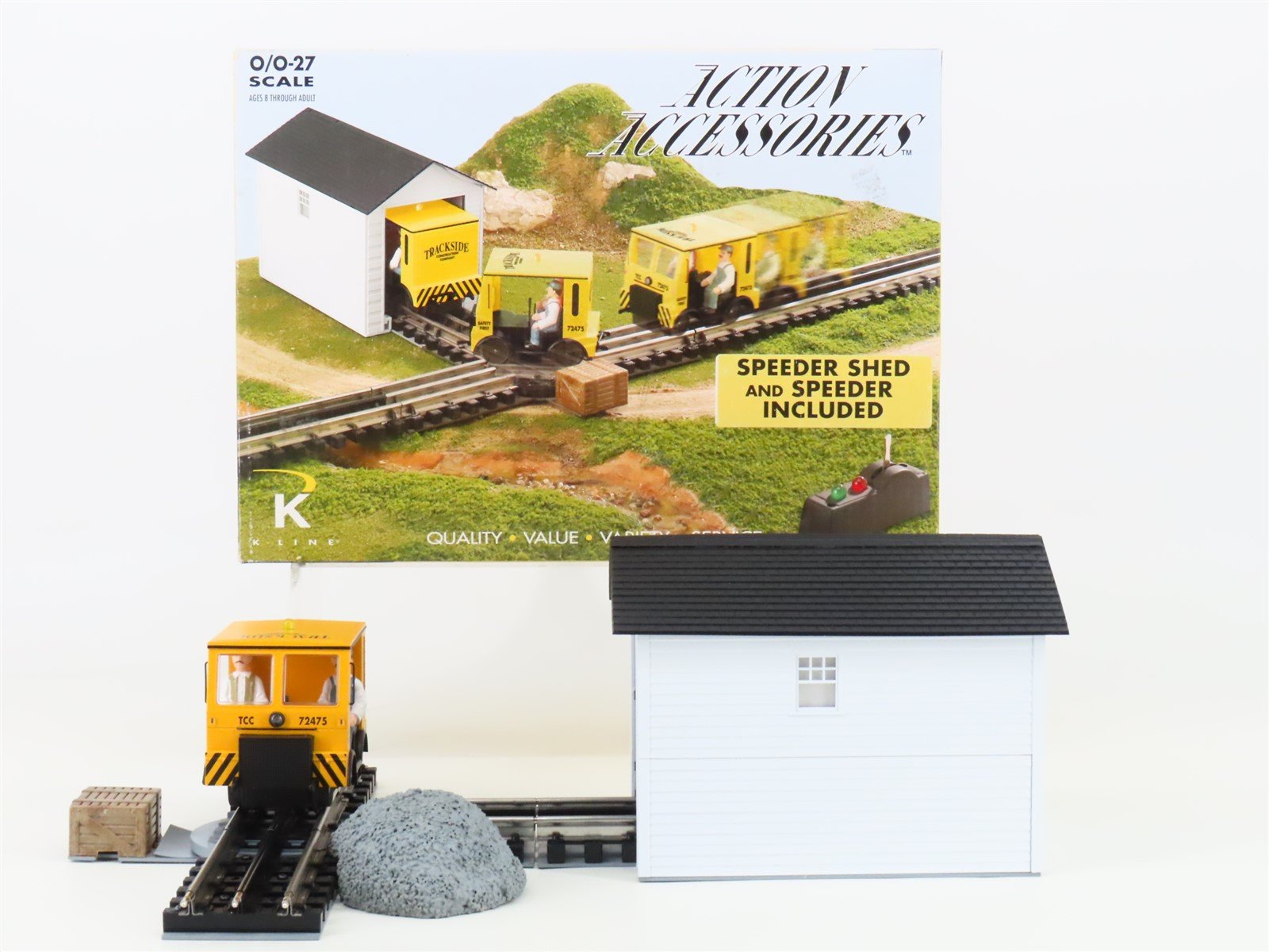 O Gauge 3-Rail K-Line K-42409 Speeder Shed w/Trackside Speeder & Track