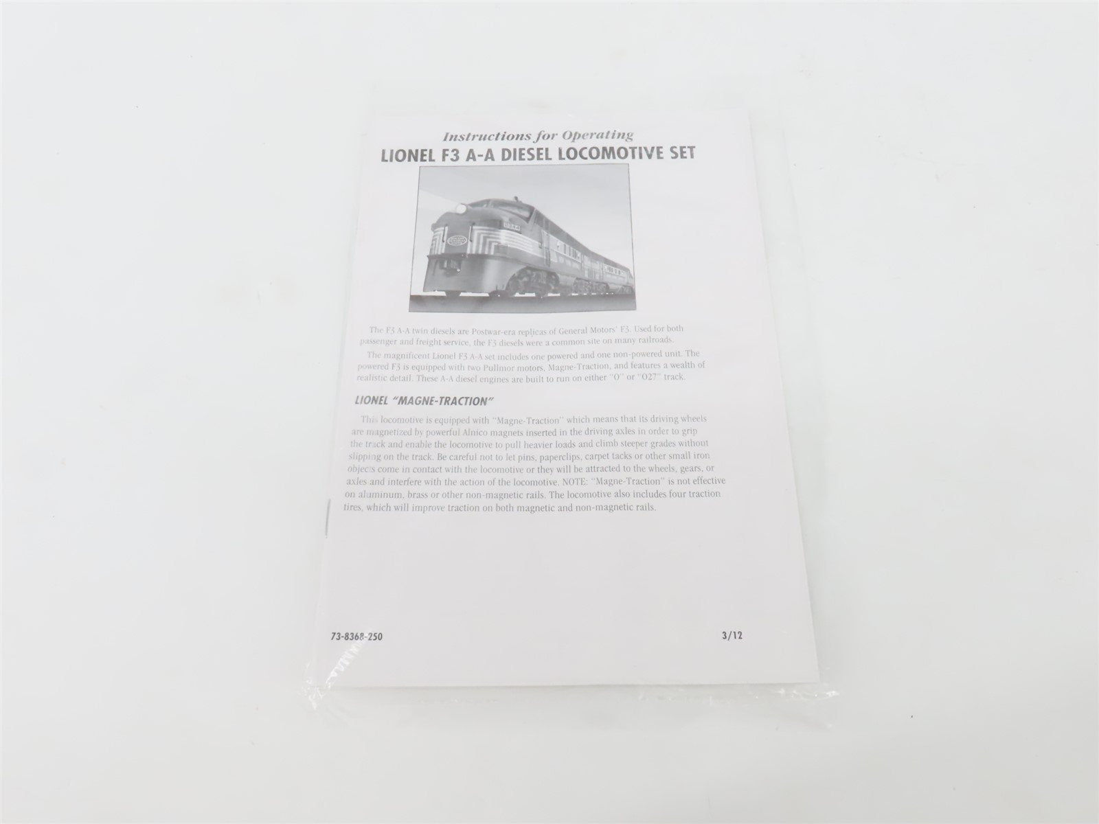 O Gauge 3-Rail Lionel 6-38365 #2333 ATSF Santa Fe Black Bonnet F3 A/A Diesel Set