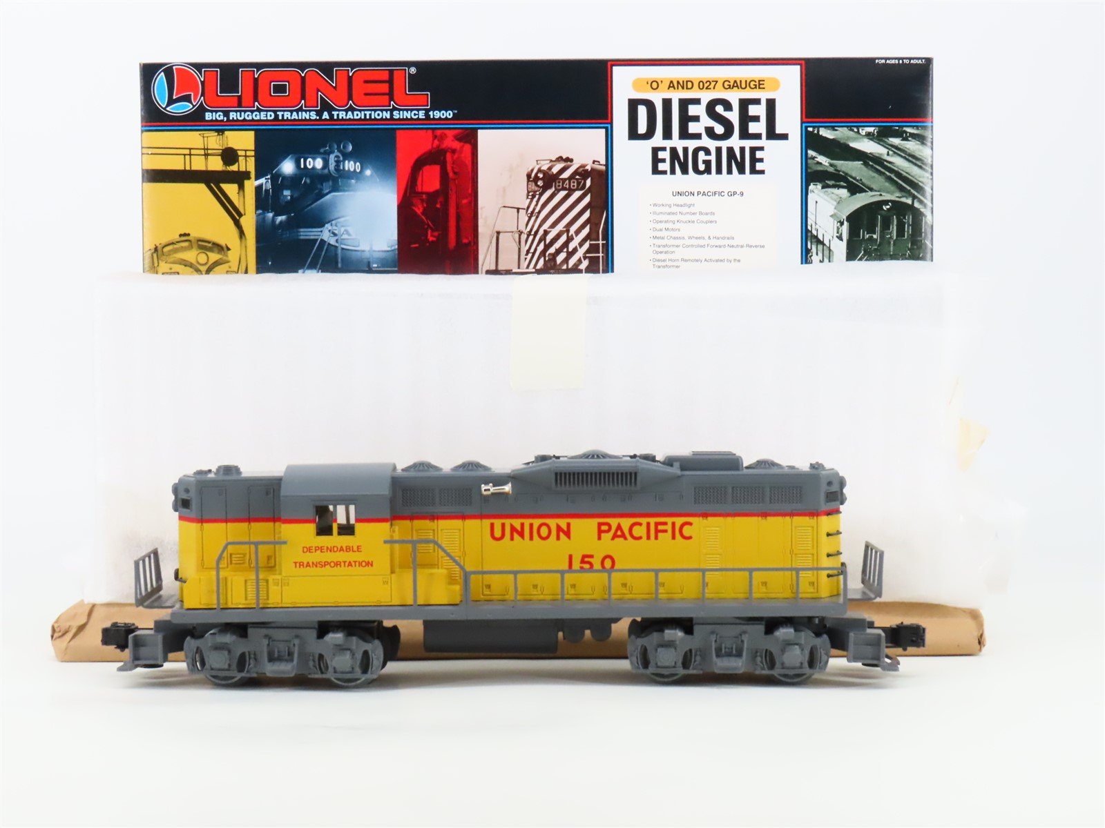 O Gauge 3-Rail Lionel 6-18817 UP Union Pacific GP9 Diesel #150 w/Display Case