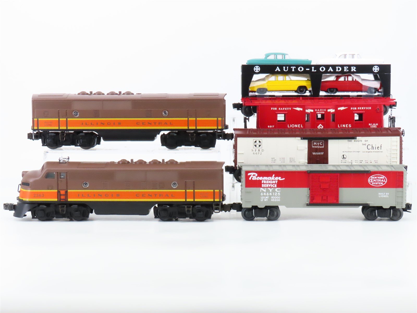 O Gauge 3-Rail Lionel 6-38358 Illinois Central F3 A/B Diesel Freight Set