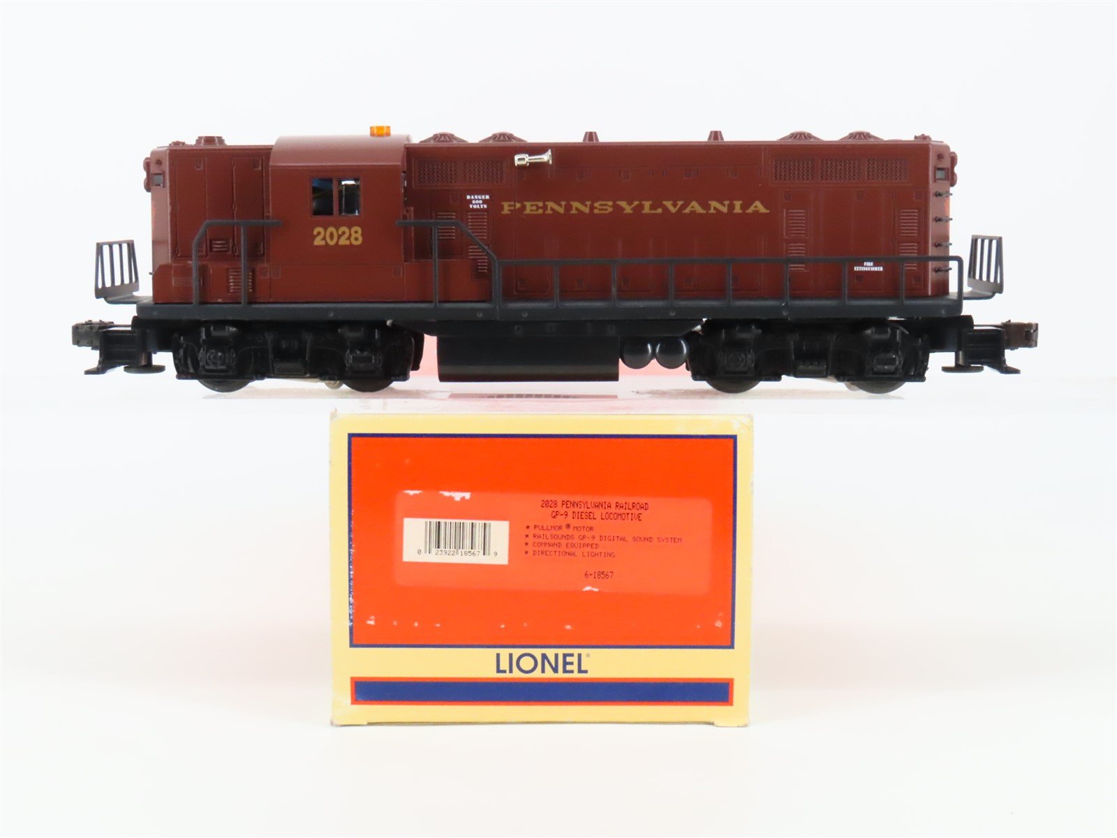 O Gauge 3-Rail Lionel 6-18567 PRR Pennsylvania GP9 Diesel #2028 w/ TMCC & Sound