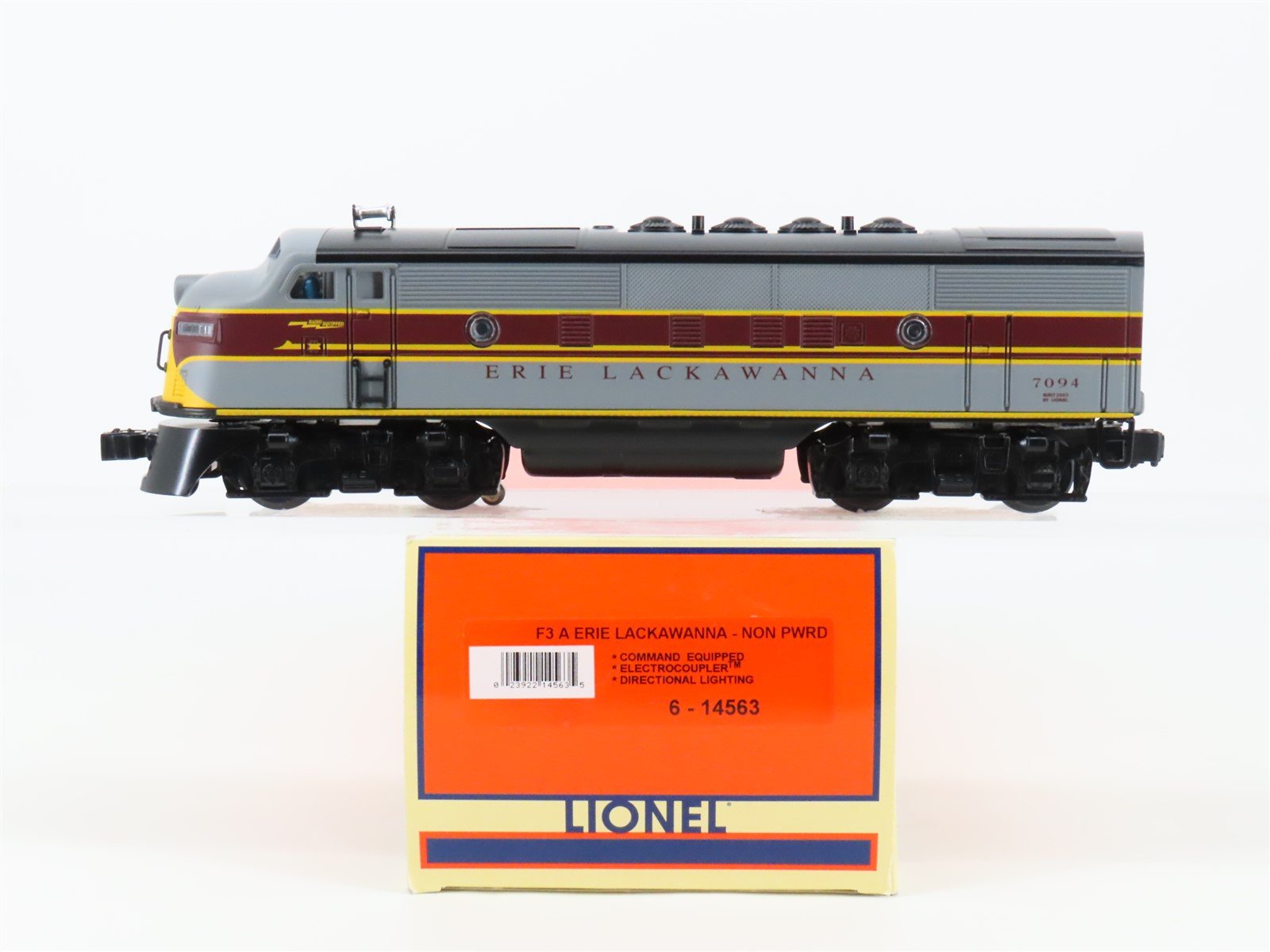 O 3-Rail Lionel 6-14563 EL Erie Lackawanna F3A Diesel #7094 - Unpowered w/ TMCC