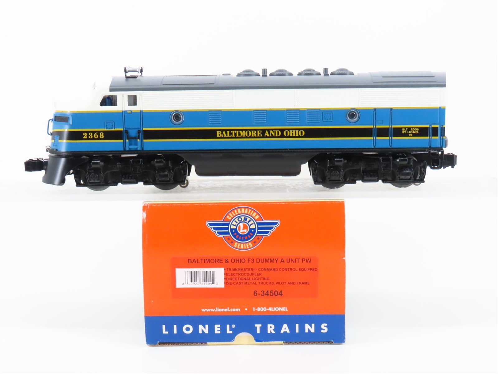 O Gauge 3-Rail Lionel 6-34504 B&O Baltimore & Ohio F3A Diesel #2368 UNPOWERED