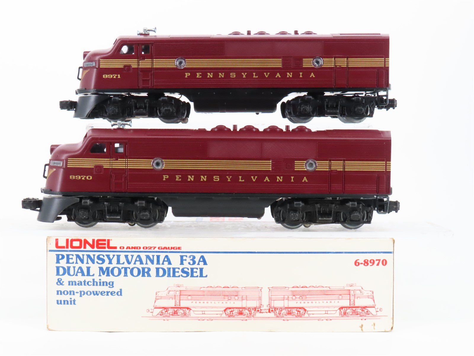O Gauge 3-Rail Lionel 6-8970 PRR Pennsylvania F3 A/A Diesel Locomotive Set