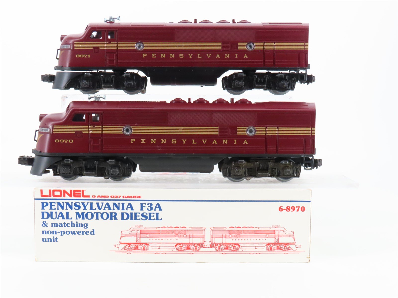 O Gauge 3-Rail Lionel 6-8970 PRR Pennsylvania F3 A/A Diesel Locomotive Set