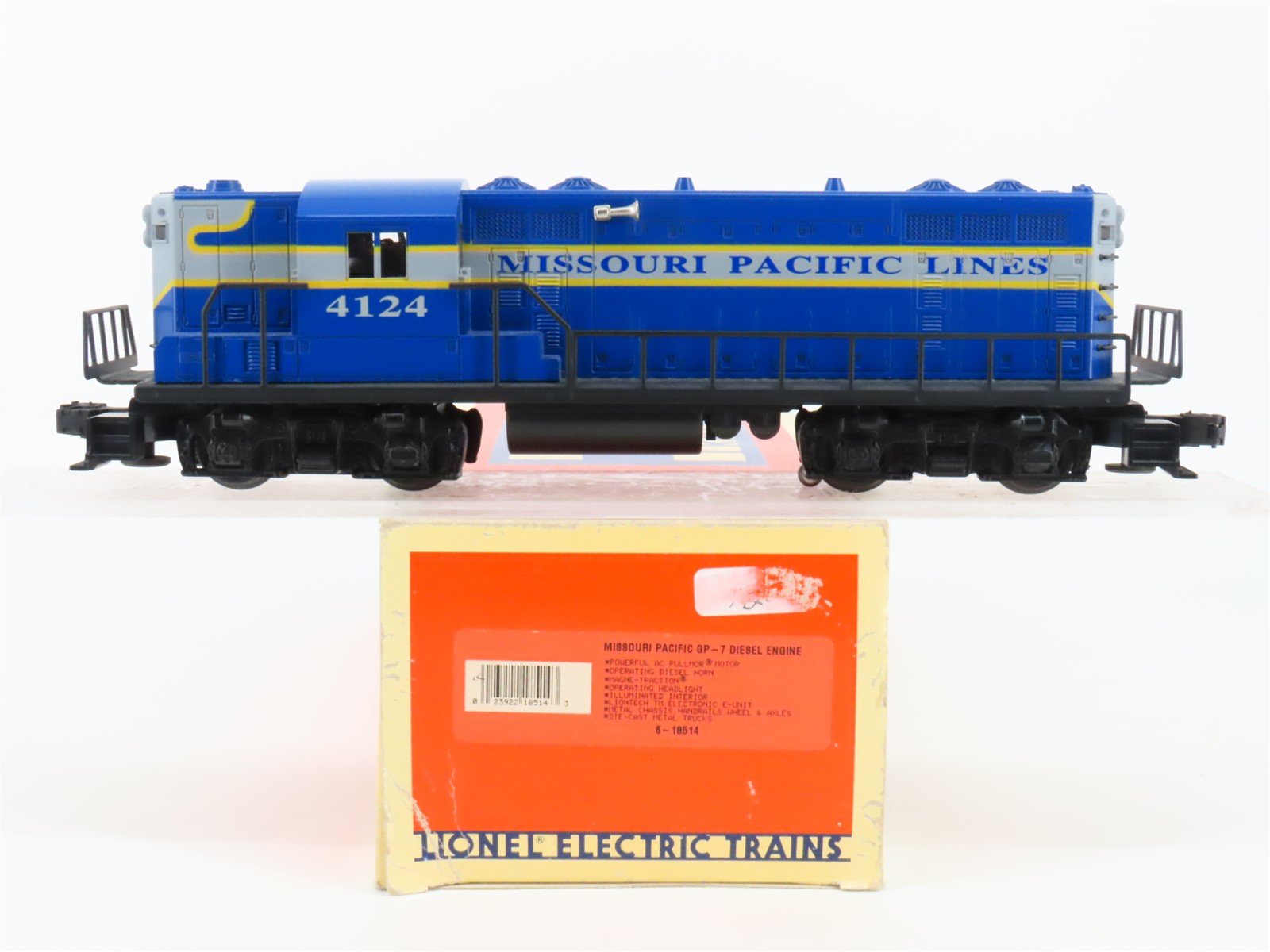 O Gauge 3-Rail Lionel 6-18514 MP Missouri Pacific GP7 Diesel Locomotive #4124