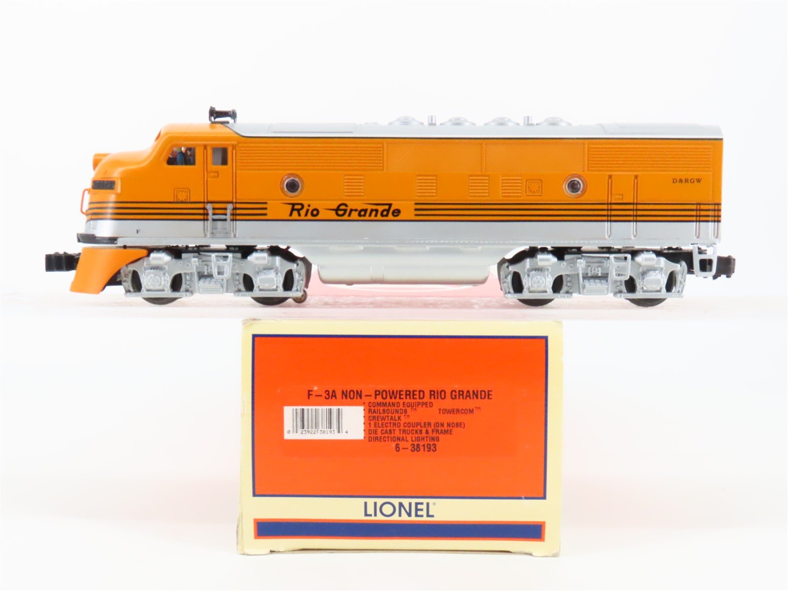 O Gauge 3-Rail Lionel 6-38193 DRGW Rio Grande F3A Diesel #5524 wSound UNPOWERED